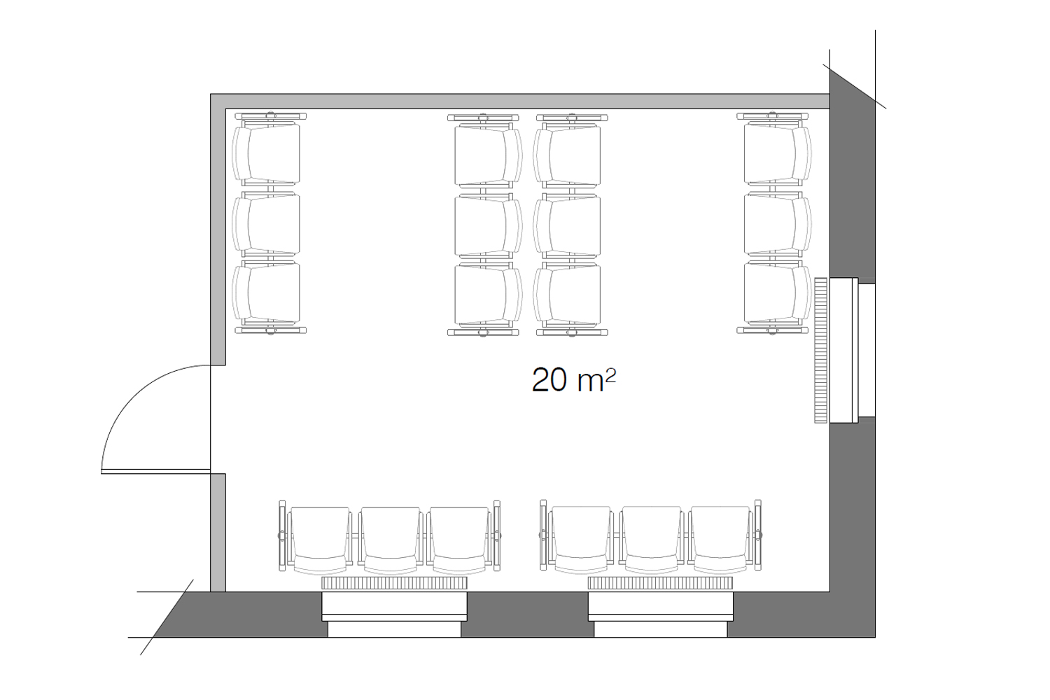 Wartezimmer mit Sitzgruppe Planungsbeispiel