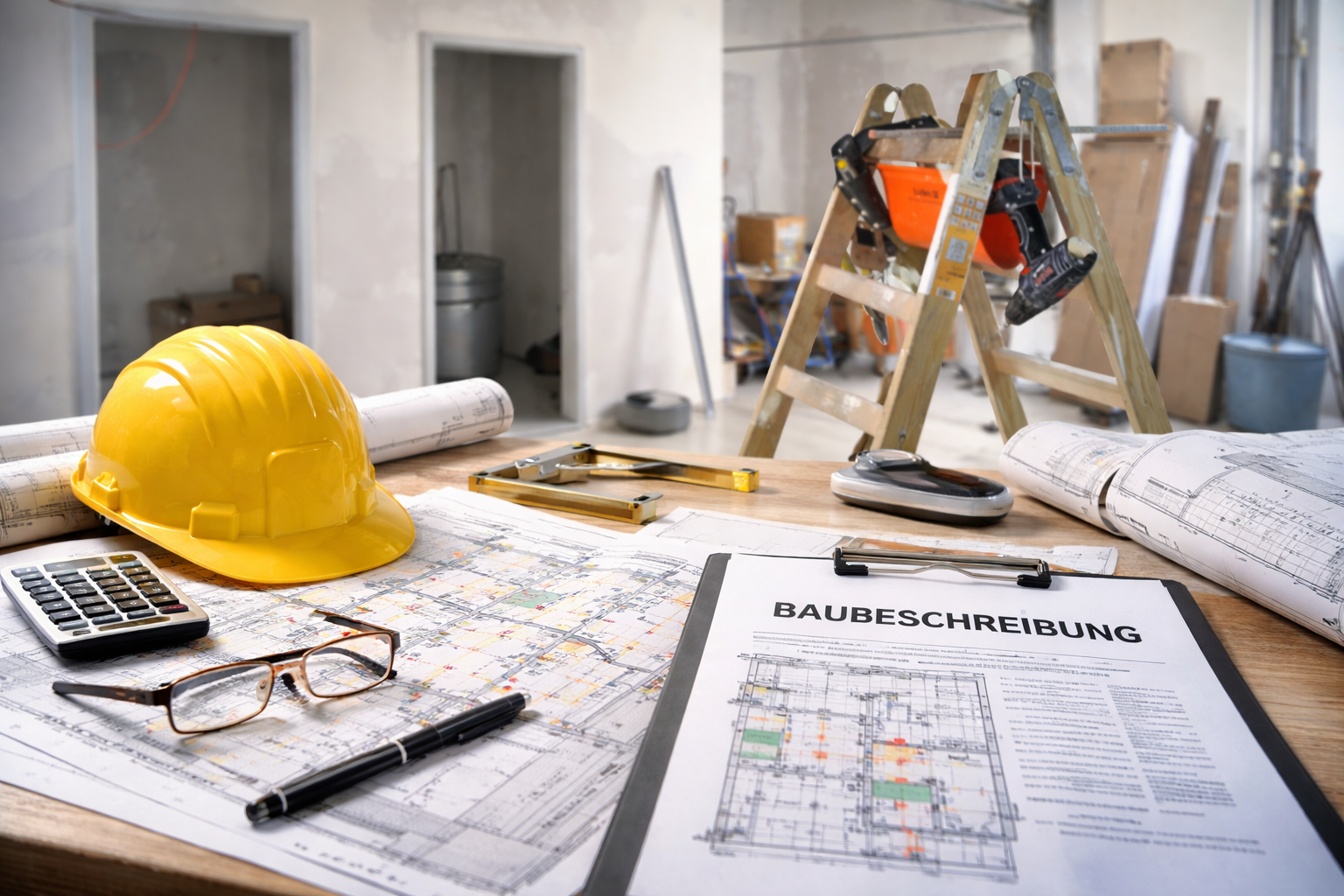 Baubeschreibung Arztpraxis mit Plänen und Ausbaukoordination im Praxisumbau Titel