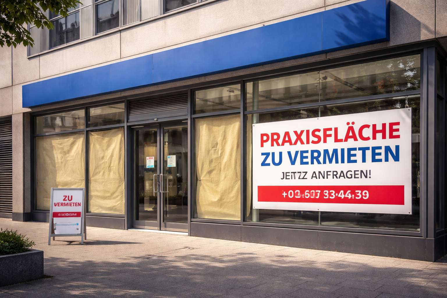 Geschlossene Bankfiliale als potenzielle Praxisfläche im Bestand