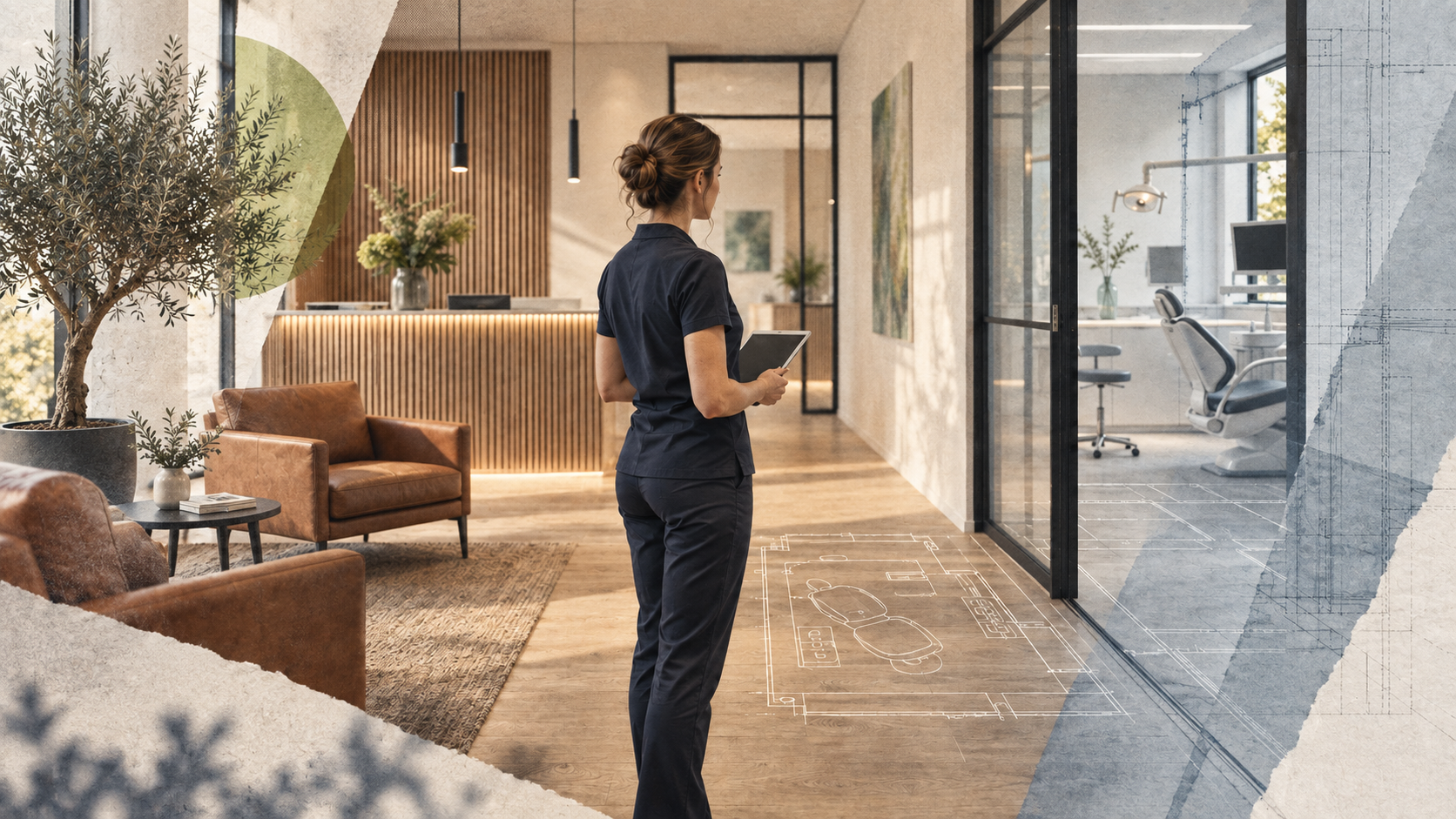 Zahnärztin zwischen Dentaldepot-Praxisplanung und übergeordneter Gebäudeplanung